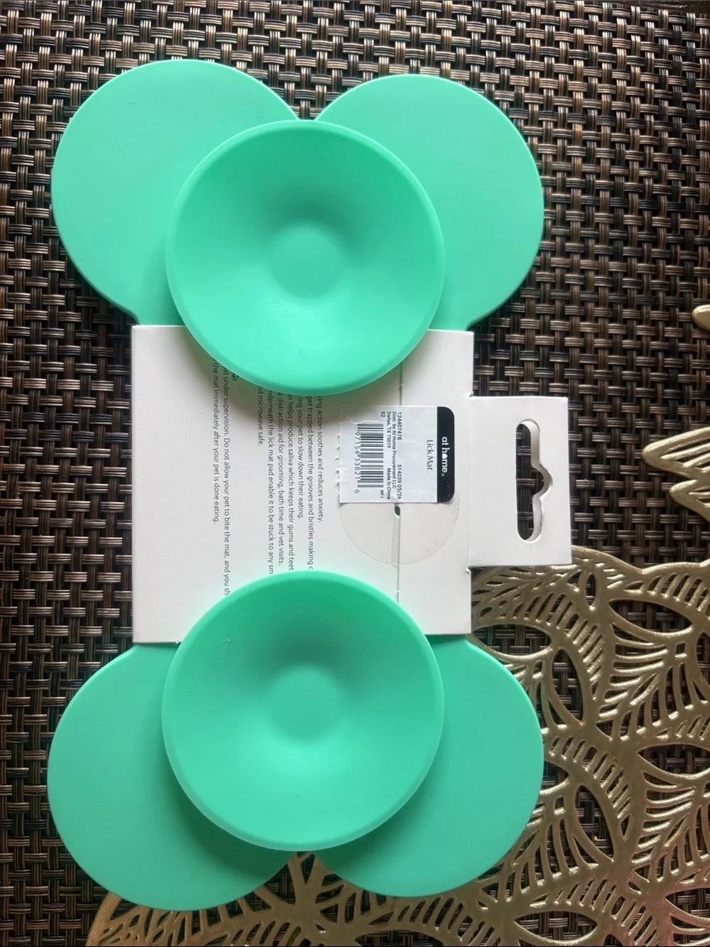 Teal Bone-Shaped Cat Lick Mat New